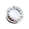 Round Folding Handbag Table Hook with Crystal Rim Setting view 5
