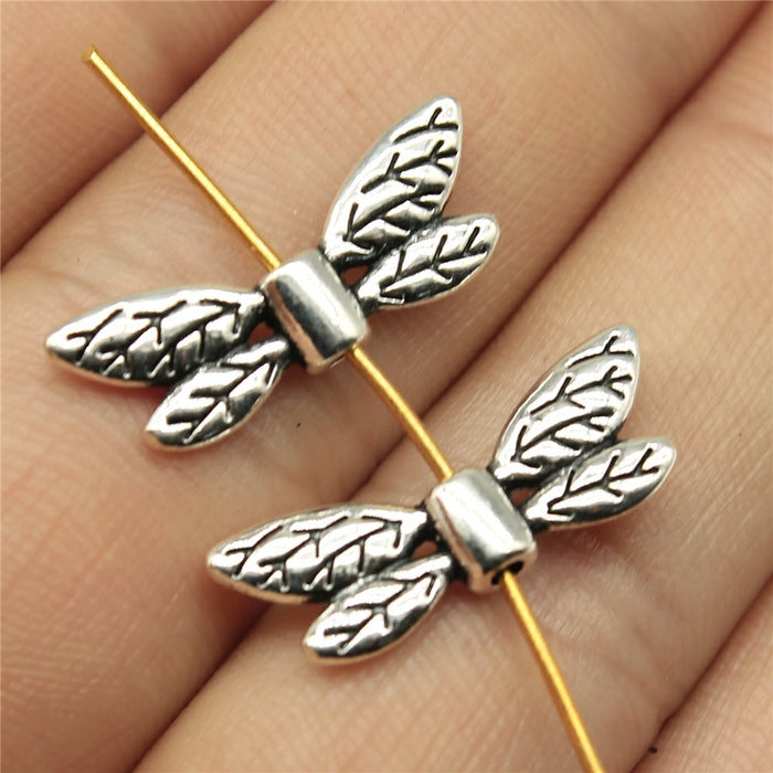 Double Wing Metal Beads in 2 Metal Finishes for Jewelry Making