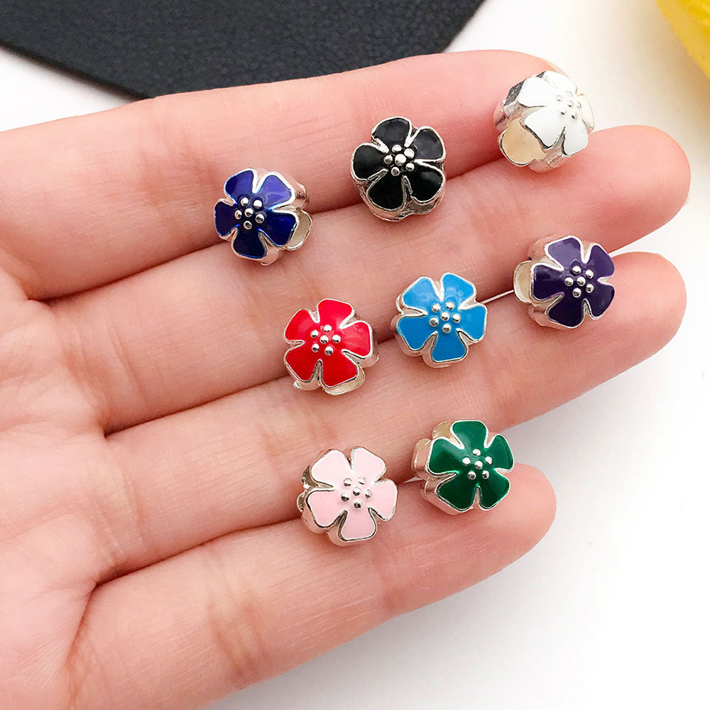 Antique Zinc Alloy Heart Flower Charm Pendants