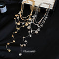 Multi Layer Shell Conch Sequin Disc Chain Necklace Four Piece view 2