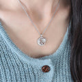 Sun Moon Star Openwork Round Pendant Necklace Gold Steel view 6