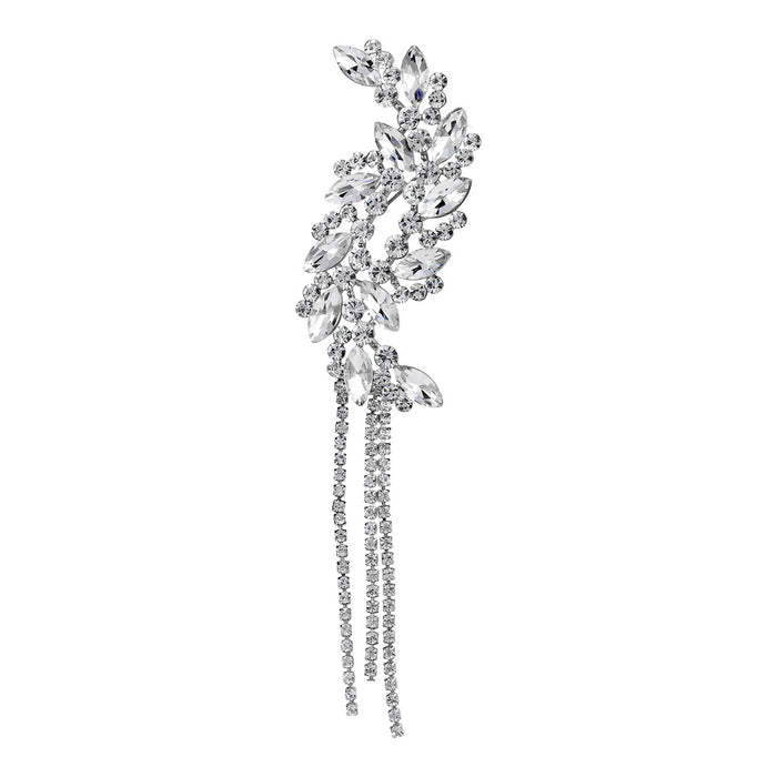 Flower Tassel Crystal Two Designs Metal Brooch Pin