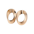 Sculptural Open Oval Earrings in Gold and Silver Tones view 5