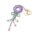 Gold Tone Woven Flower Doll Clip Keychains in Six Colors view 5