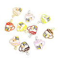 Coffee Cup Cat Enamel Alloy Charm Pendants in Five Colors view 5