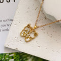 Gold Tone Butterfly Resin Pressed Flower Necklace Earring and Set Options view 7