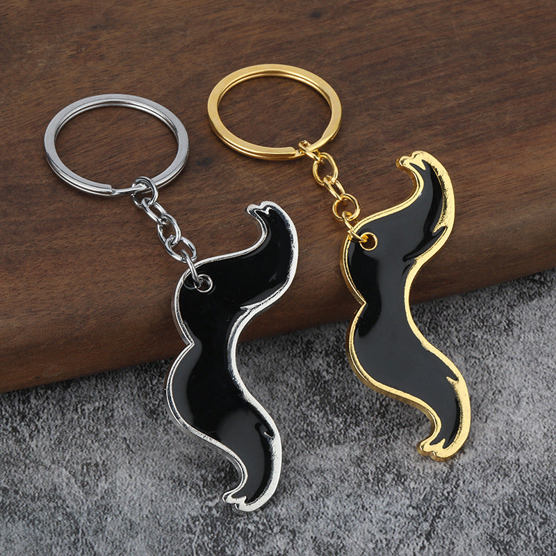 Men's Mustache Zinc Alloy Metal Keychain Gift Accessory