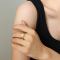 Gold Rope Twist Freshwater Pearl Halo Ring Multi Sizes view 6
