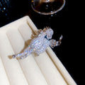 Silver Crystal Pave Running Horse Brooch Pin Jewelry view 6