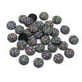 Round Multicolor Druzy Resin Cabochons in Two Sizes view 3