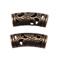 Curved Openwork Vine Tube Beads in Two Antique Finishes view 5
