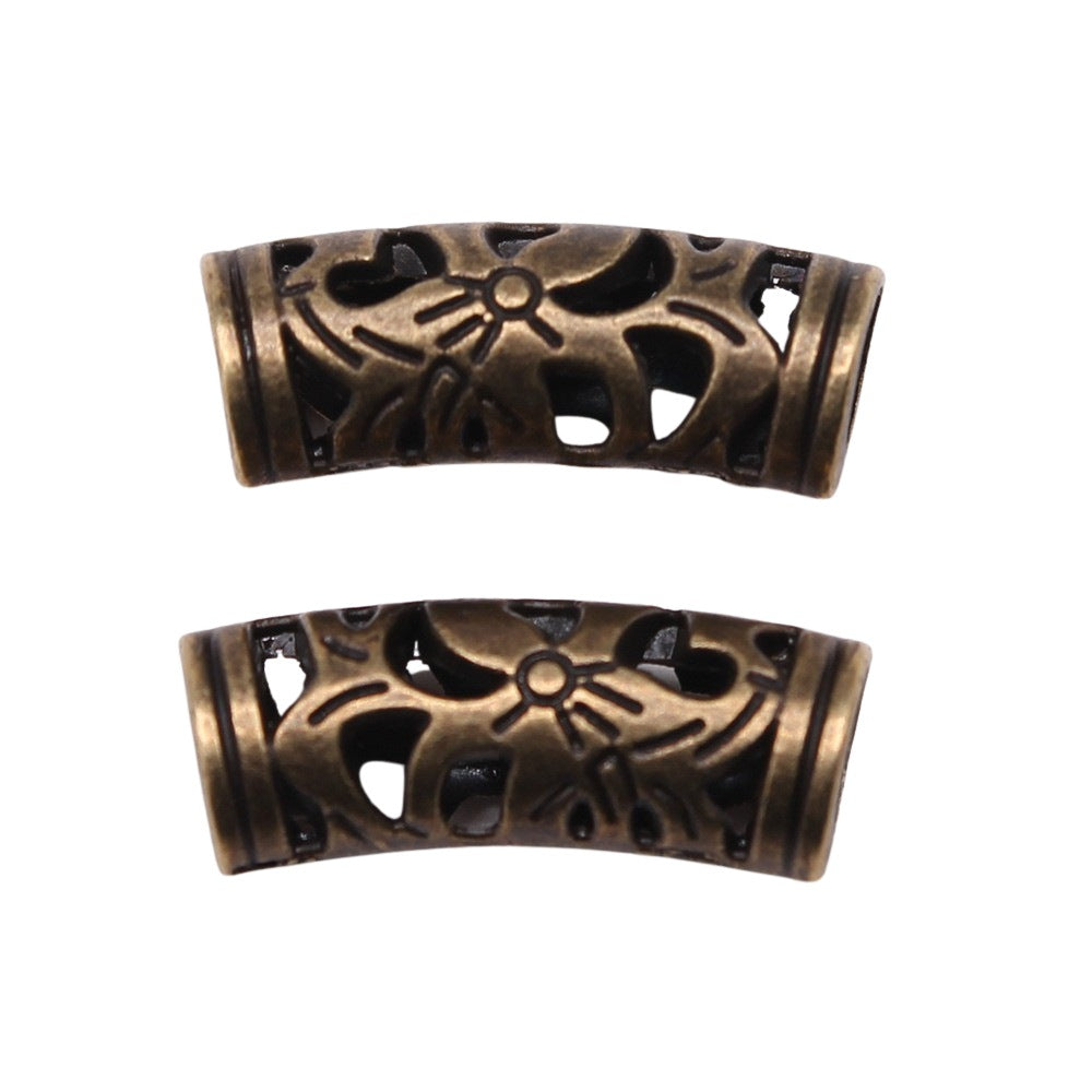 20x8x6mm 1.5g Multicolor Zinc Alloy Carved Curved Spacer Beads for Bracelet Necklace DIY Jewelry Making