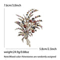 Beaded Spray Bouquet Brooch with Polished Metal and Decorative Accents view 6