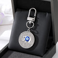 Gold and Silver Tone Crystal Evil Eye Clip Keychains in Six Designs view 8