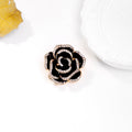 Gold Tone Camellia Crystal Metal Brooch Pin for Jackets and Lapels view 2