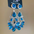 Crystal Teardrop Cluster Chandelier Earrings in Four Colors view 9