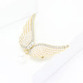Crystal Angel Wing Brooch With Pearl Drop for Jackets Scarves and Coats view 3