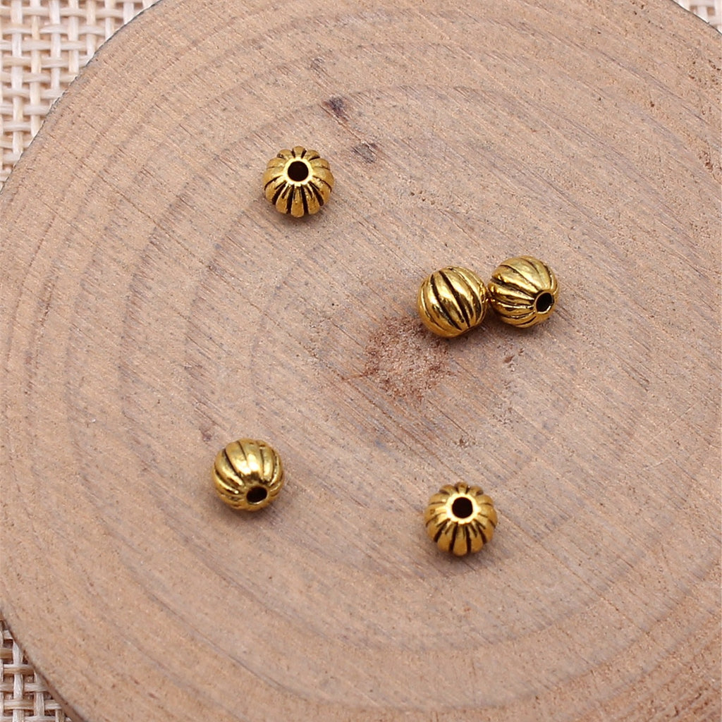 4.9x4.9x4.5mm 0.33g Multicolor Zinc Alloy Round Pumpkin Spacer Beads for Bracelet Necklace Making