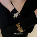 Antique Gold Tone Floral Relief Wide Open Cuff Bracelet view 3