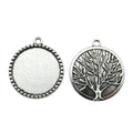 Tree Back Round Cabochon Pendant Trays in Two Finishes view 3