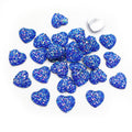 Glitter Heart Flat Back Cabochons in Assorted Bright Colors view 4