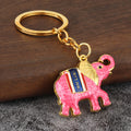Thai Land Elephant Alloy Keychain With Split Ring, Six Colors view 3