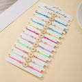 Twelve Daisy Cord Bracelets Adjustable Multicolor Set view 2