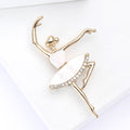 Dancing Ballerina Crystal Brooch in Detailed Metal and Crystal Design view 3