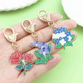 Rose, Sunflower and Flower Charm Keychains in 27 Pictured Variations for Bags and Keys view 2