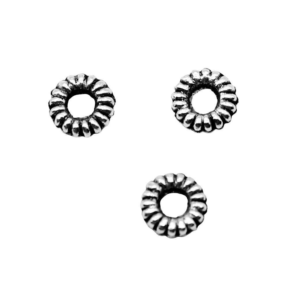 4mm 0.1g Multicolor Zinc Alloy Round Small Hole Spacer Beads for Bracelet Necklace DIY Jewelry Making