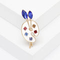 Enamel Artist Palette Brooch White Rainbow Two Styles view 6