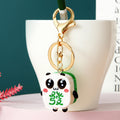 Panda Mahjong Charm Keychains with Clasps and Braided Wrist Loops view 3