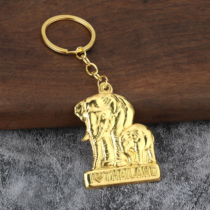 3D Elephant and Pixiu Alloy Metal Charm for DIY Keychain Accessories