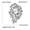 Oversized Oval Crystal Leaf Cluster Brooch in Eleven Colorways view 10