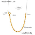 Long OT Toggle Curb Chain Sweater Necklace Gold Steel Tone view 6