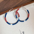 Tricolor Wrapped Hoop Earrings with Reflective Details view 6