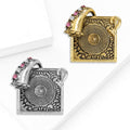 Vintage Gramophone Brooch in Silver and Gold Tones view 2