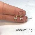 Mini Crystal Reindeer Stud Earrings in Gold and Silver Tone view 4