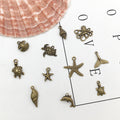 Yellow Starfish and Seahorse Shell Charms for Jewelry and Craft Projects view 4