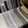 Silver Rhinestone Mesh Scarf Necklace With A Bright Silver-Tone Finish view 4