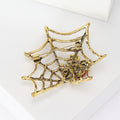 Spider Web Brooch Red or Clear Rhinestone Spider Accents view 4