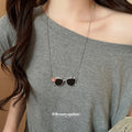 Bear with Sunglasses Long Pendant Necklace Fashion Jewelry view 3