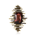 Geometric Bar Brooch with Large Rectangular Crystal in Four Colors view 5