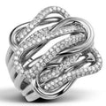 Interwoven Multi Band Pavé Statement Ring in Two Tones view 2