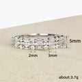 Three-Row Round And Baguette Stone Band In Three Metal Tones view 5