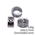 Antique Silver Sun And Moon Large Hole Bead Jewelry Making Component view 3