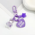 Resin Bear Charm Keychain With Heart And Star Charms view 7