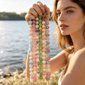 Marbled 12mm Round Bead Necklace With Six Colorways view 4