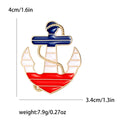 Anchor Sailboat Brooch A Gold-Tone Anchor Framing A Red, White And Blue Enamel Sailboat view 6