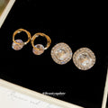 Spiral Crystal Stud Earrings In Five Color Accents view 2